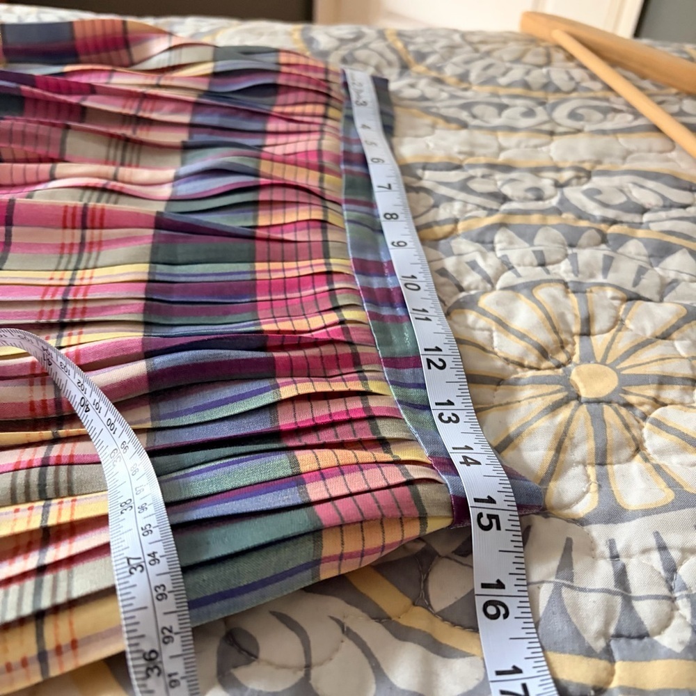 J crew Pleated midi skirt, vibrant shimmering plaid, 6 - Picture 7 of 11